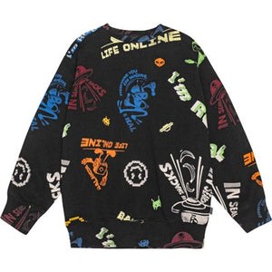 Sudadera pixeles  / Black sweatshirt Cartooniverse Monti Molo