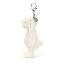 Cargar imagen en el visor de la galería, Conejo blanco llavero orejas estampadas / Blossom Cream Bunny &#39;Berry&#39; Bag Charm  Jellycat 18x5x4 cm
