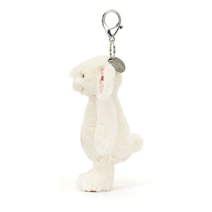 Conejo blanco llavero orejas estampadas / Blossom Cream Bunny 'Berry' Bag Charm  Jellycat 18x5x4 cm