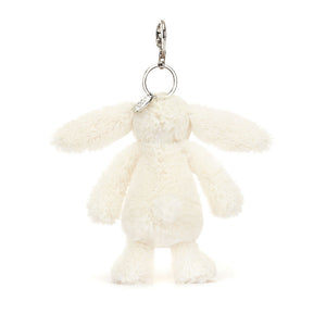 Conejo blanco llavero orejas estampadas / Blossom Cream Bunny 'Berry' Bag Charm  Jellycat 18x5x4 cm