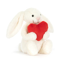 Cargar imagen en el visor de la galería, Conejo corazón rojo / Bashful Red Love Heart Bunny Medium Jellycat 31x12x9 cm
