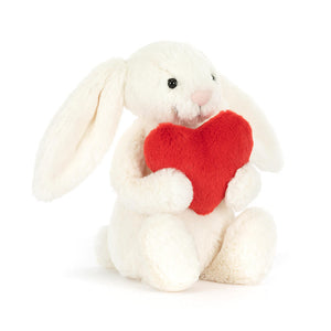 Conejo corazón rojo / Bashful Red Love Heart Bunny Medium Jellycat 31x12x9 cm