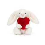 Cargar imagen en el visor de la galería, Conejo corazón rojo / Bashful Red Love Heart Bunny Littlle Jellycat 9x18 cm
